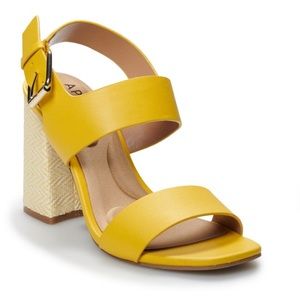 NWT Yellow Block Heel